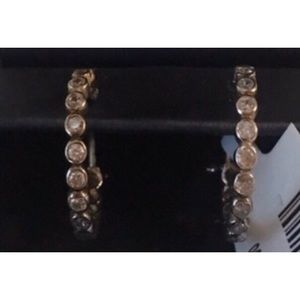 Gia Fiorella Sterling Silver CZ NWT hoop earrings